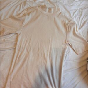 LOFT Short Sleeve Cream Tee